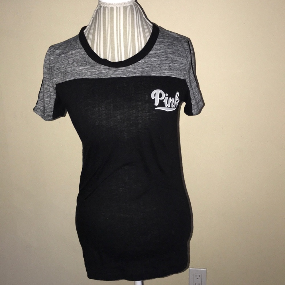 PINK black and grey t shirt